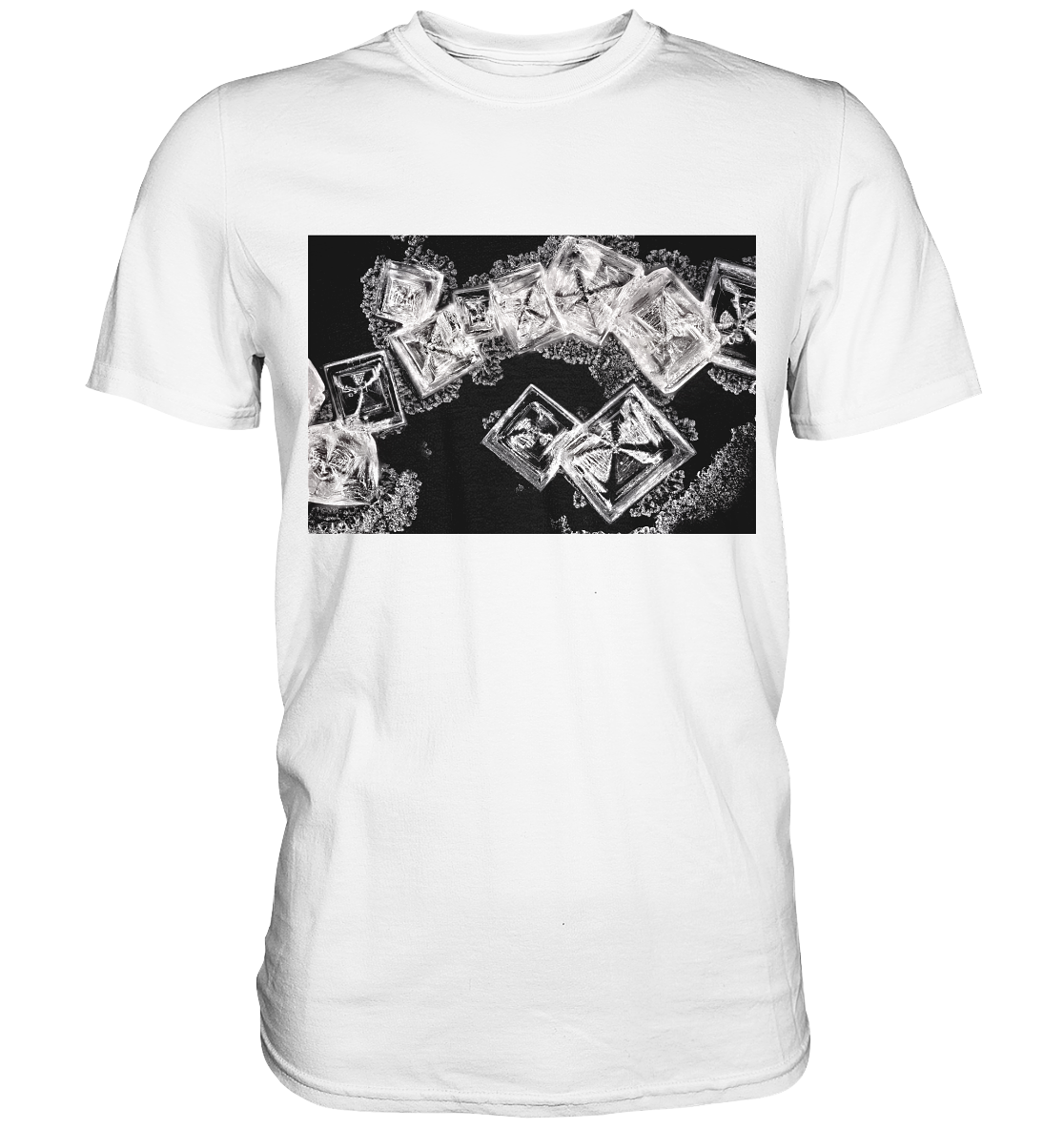 Table salt, microcrystals in the dark field - Premium Shirt