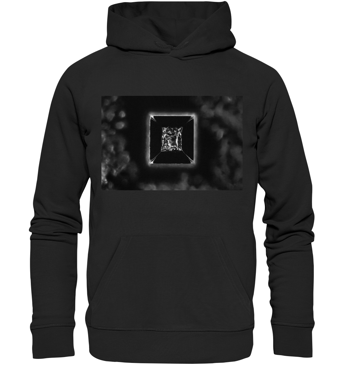 Table salt, microcrystals in the dark field - Premium Unisex Hoodie