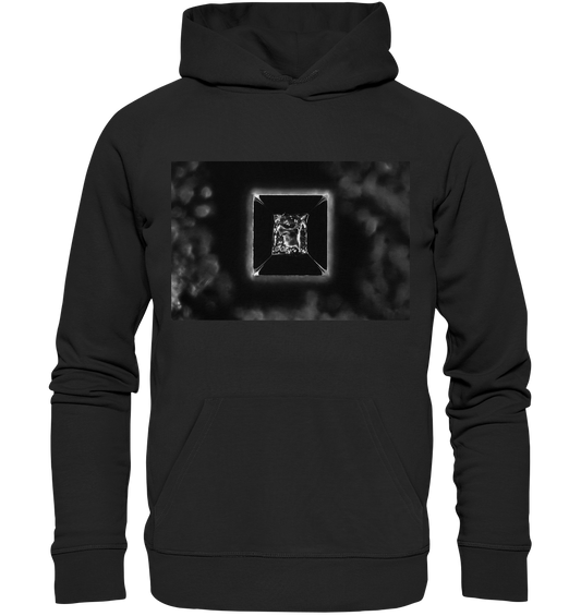 Table salt, microcrystals in the dark field - Premium Unisex Hoodie