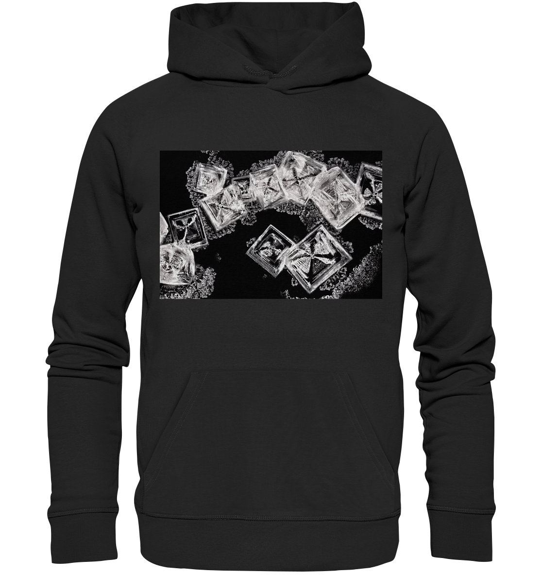 Kochsalz, Mikrokristalle im Dunkelfeld - Premium Unisex Hoodie