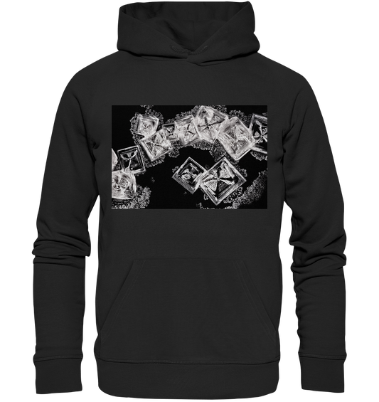 Table salt, microcrystals in the dark field - Premium Unisex Hoodie