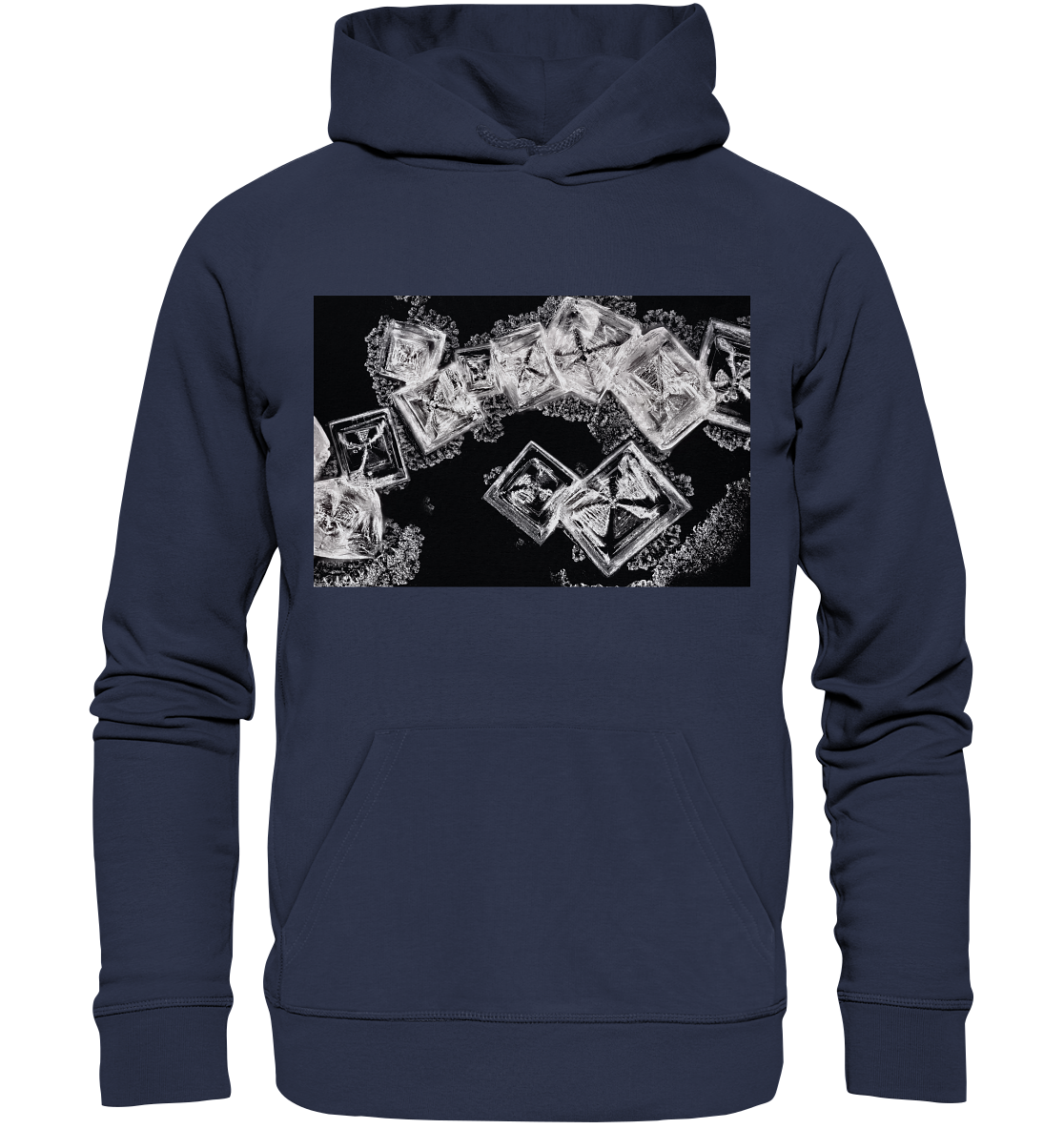 Kochsalz, Mikrokristalle im Dunkelfeld - Premium Unisex Hoodie