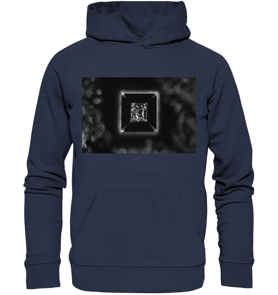 Table salt, microcrystals in the dark field - Premium Unisex Hoodie