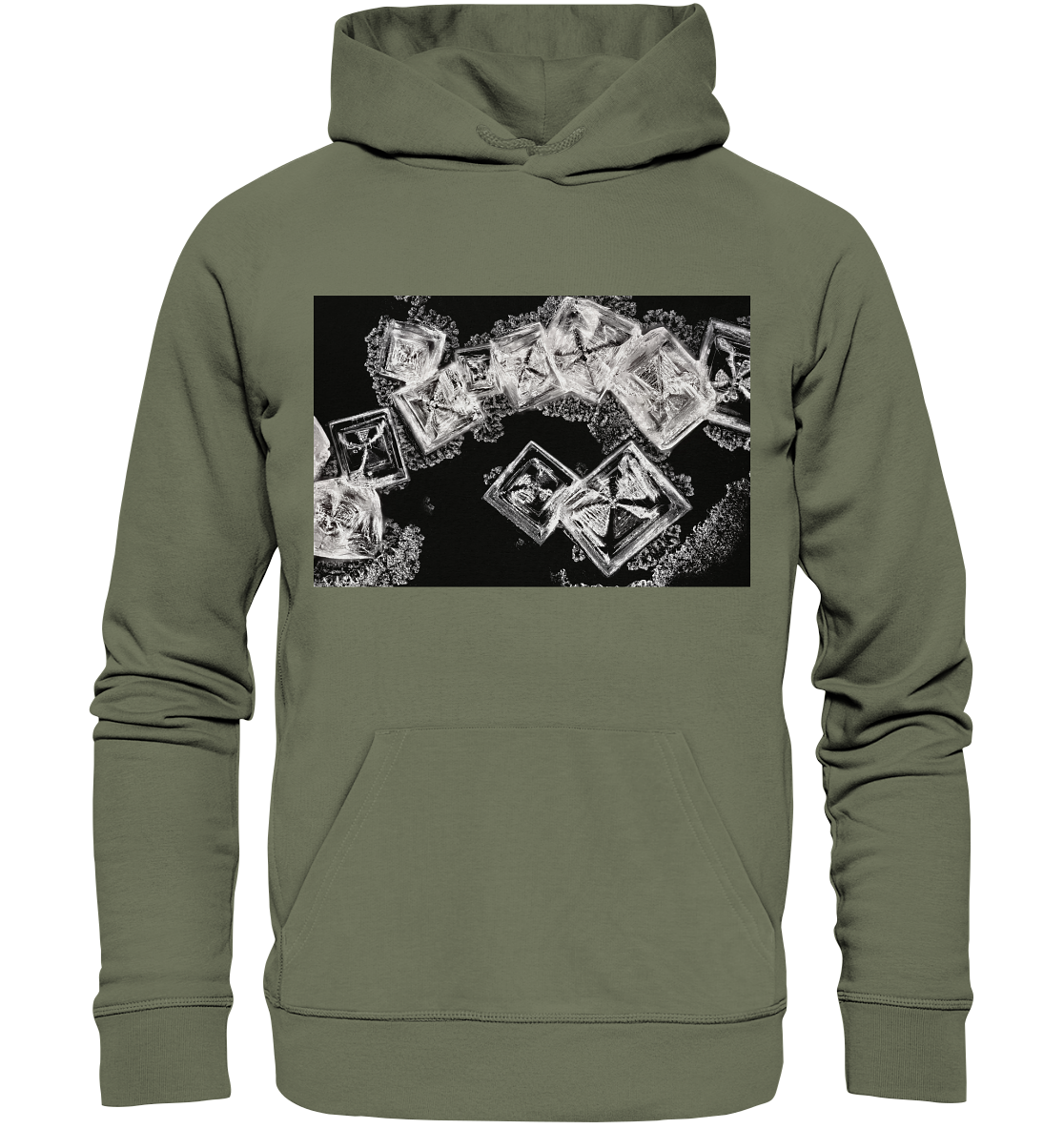 Kochsalz, Mikrokristalle im Dunkelfeld - Premium Unisex Hoodie