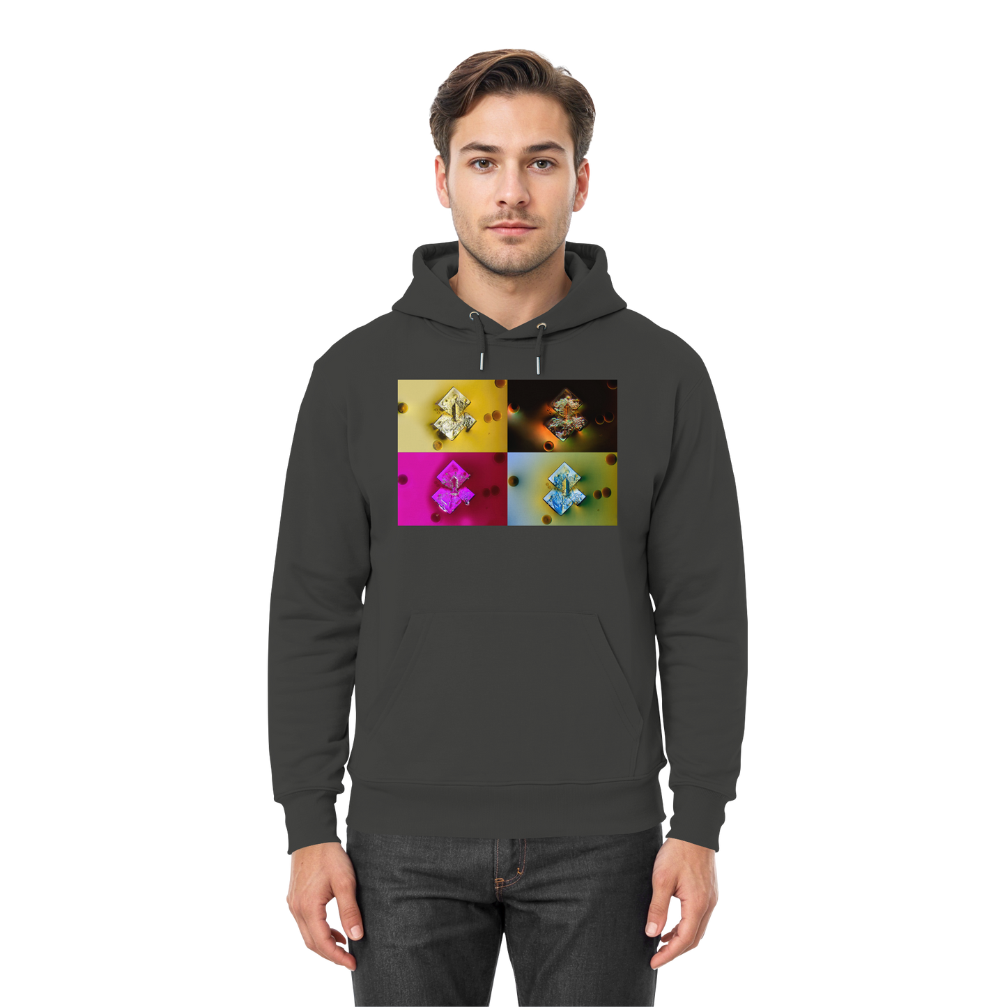 Mikrokristall-Design Premium Hoodie - Sojasauce