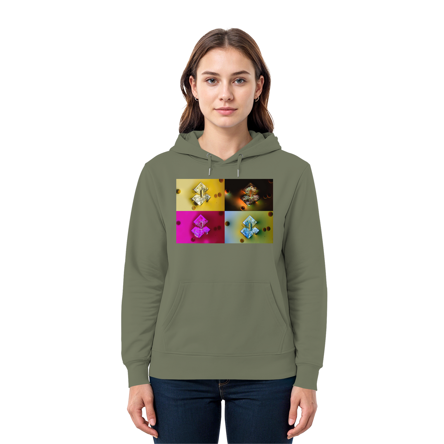 Mikrokristall-Design Premium Hoodie - Sojasauce