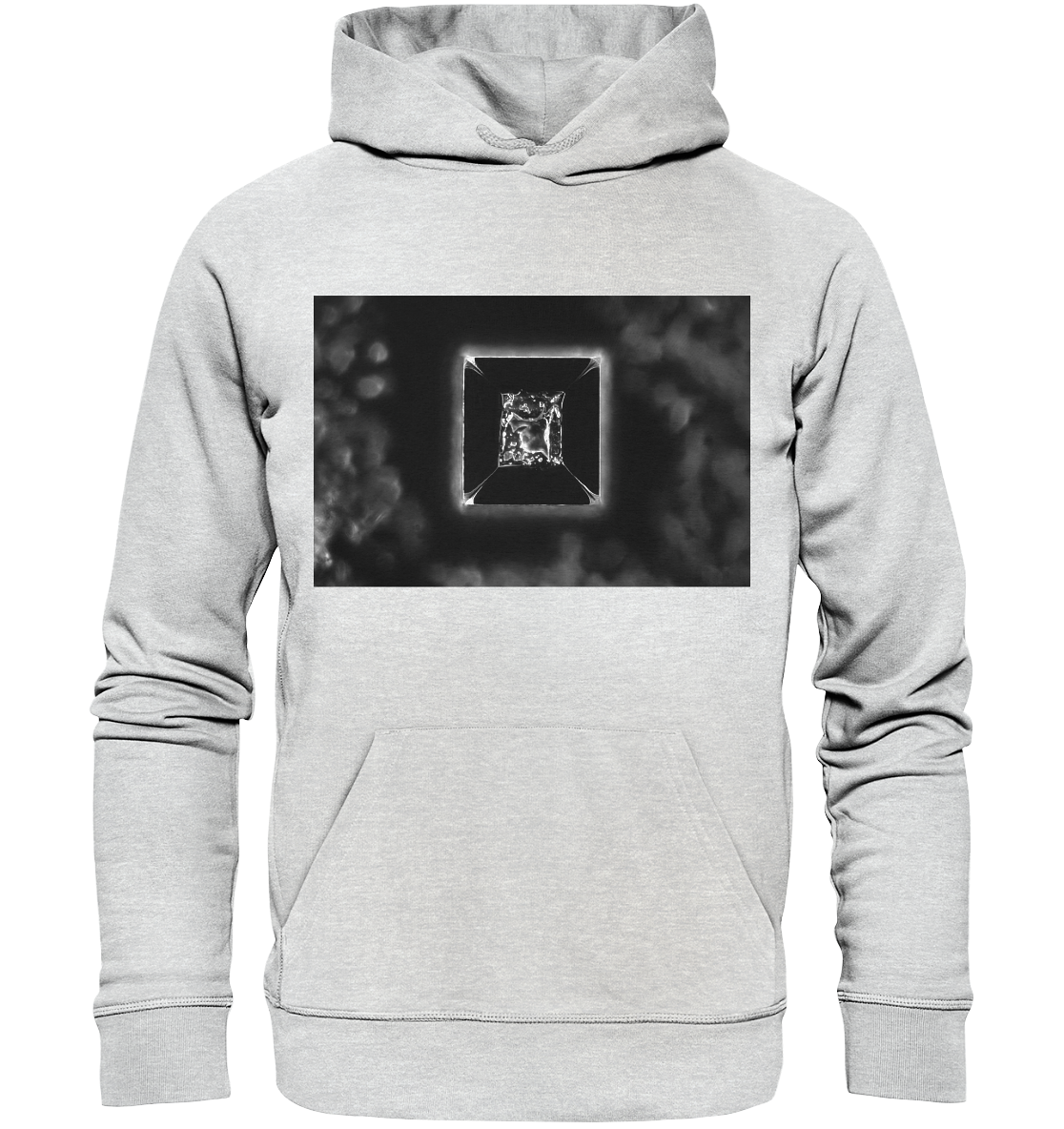 Table salt, microcrystals in the dark field - Premium Unisex Hoodie