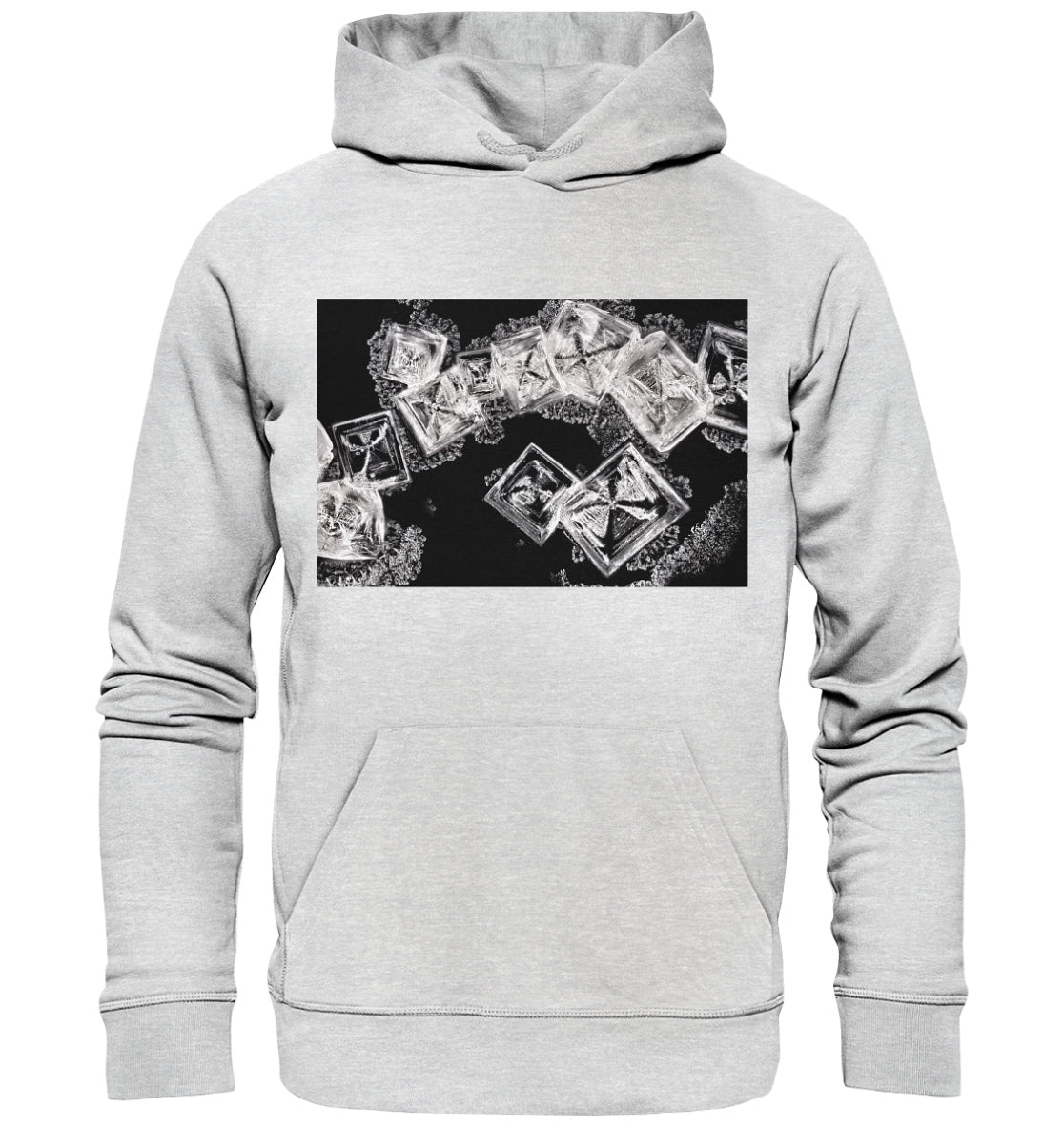 Table salt, microcrystals in the dark field - Premium Unisex Hoodie