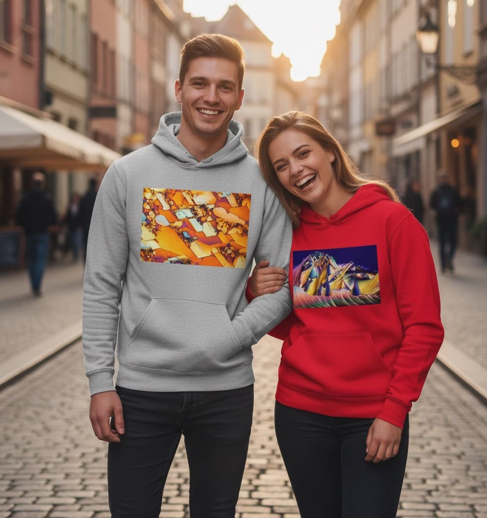 Mikrokristall-Design Hoodies, Unikat bei WiooStore
