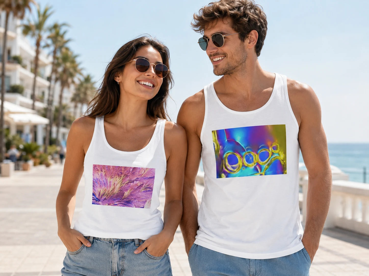 Mikrokristall Tank Tops für Damen und Herren mit echter Mikroskop-Fotografie